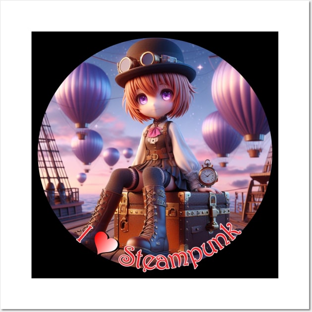 I Love Steampunk Wall Art by PlayfulPandaDesigns